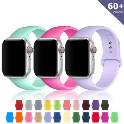 Silicone Strap For Watch Band 44mm 40mm 38mm 42mm Rubber Belt Wristband Bracelet iWatch1 2 3 4 5 Se 6 Band