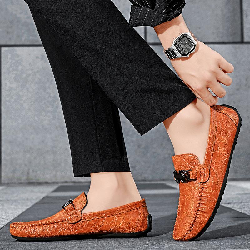 Mode Hochwertige Rindsleder Slipper Slip-On Fahrschuhe Lässige Weiche Mokassins Marke Luxus Kleiderschuhe Klassische Leder Laufschuhe