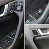A87Q-Window Lift Switch Button Panel&Mirror Switch Cover&Seat Memory Trim for Acura TSX 2009-2014 LHD Carbon Fiber