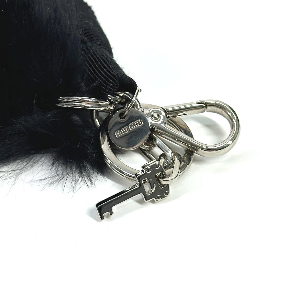 MIUMIU Bag Charm Key Holder Black