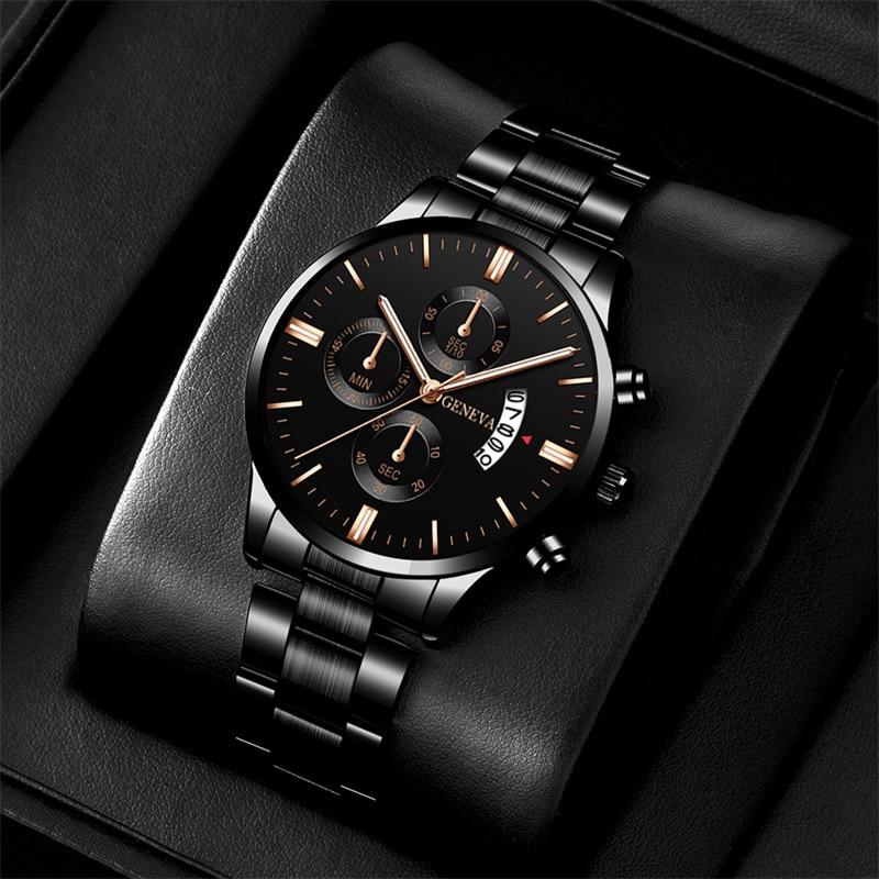 Reloj Hombre  Fashion Mens Watches Luxury Stainless Steel Quartz Wrist Watch Men Business Calendar Watch Relogio Masculino