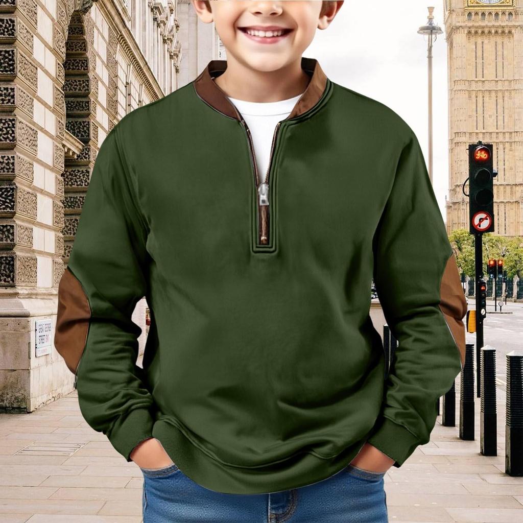 Kinder Sweatshirt Jungen Langarmshirts Einfarbiges Lässiges Pullover-Shirt Outdoor Herbstkleidung für Teenager-Jungen