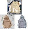 Womens Letter Print Fleece Hoodie With Long Sleeves For Casual Spring Wear