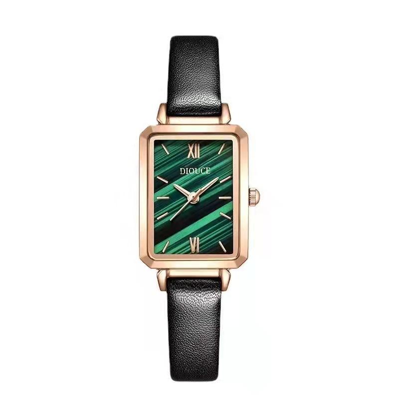 Small Green Watch Genuine Light Luxury Niche Watch Women'S Student Simple Temperament Small Dial Watch Waterproof