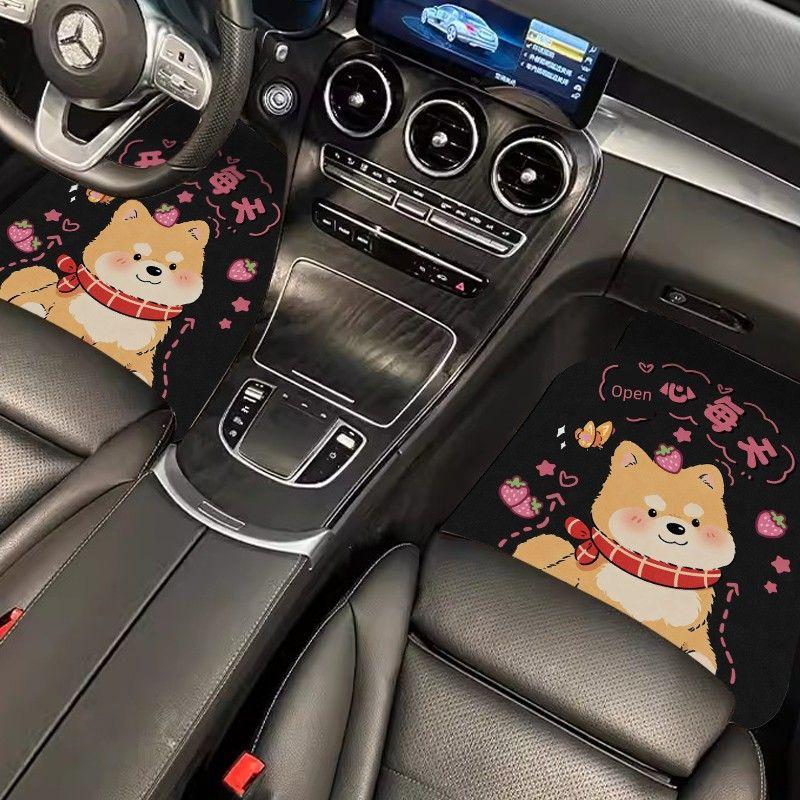 Cartoon Car Floor Mats, Diatom Mud, Universal and Cuttable, Dirt-Resistant and Water-Absorbent Mats for the Car, Anti-Slip Car Floor Mats for Girls