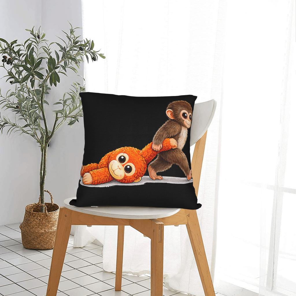 Retro Cute Monkey Punch Ultimately I Have To Be Brave Viral Pillowcases Pillow Case For Sofa Bedroom Home Decor Pillow Cover