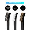 3/4/7Pcs Dual Head Wire Brush Set Steel Metal Brass Nylon Car Cleaning Polishing Rust Brush Cleaning Brush Tool Window Cleaner