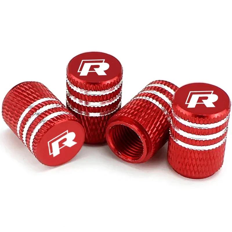2026 New For VW VOLKSWAGEN for Volkswagen VW 4Pcs Car Wheel Rim Tire Valve Stem Caps Rline 2023 2022 2017 2013 Jetta Passat Auto
