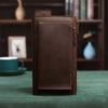 Crazy Horse Leather Men's Handbag Long Genuine Clutch Business Commuter Functional Wallet