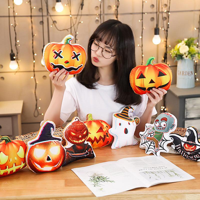 Pumpkin Halloween Zombie Ghost Bat Plush Toy Stuffed Doll Decoration Gift Kids