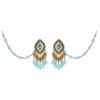 Retro Elegant Indian Style Colorful Earrings & Ear Chains Set for Women