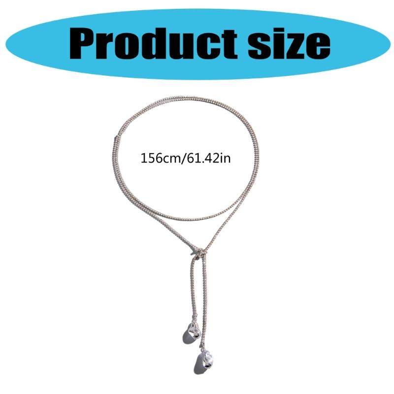 Sophisticated Layered Chain with Sparkling Stone Lightweight Neckchain Stylish Accessory For Party Or Casual Wear