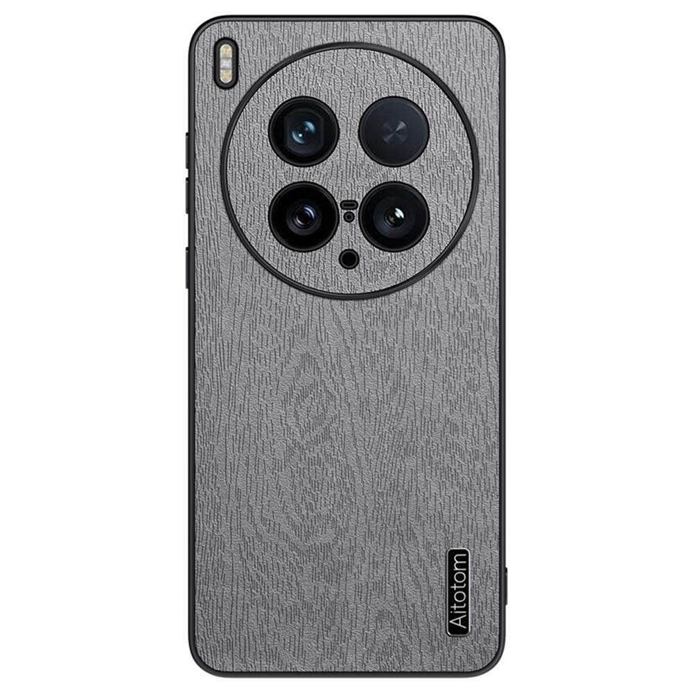 For vivo X200 Ultra 5G Case Wood Texture PU Leather Coated PC TPU Phone Cover