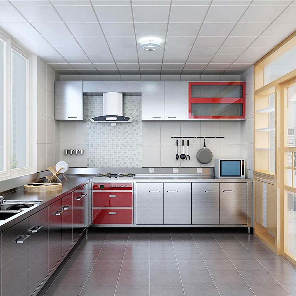 Premium Brushed Nickel Vinyl Self Adhesive Wallpaper Stainless Steel Oil Proof Waterproof Kitchen Gold Leaf Stickers Decor Film