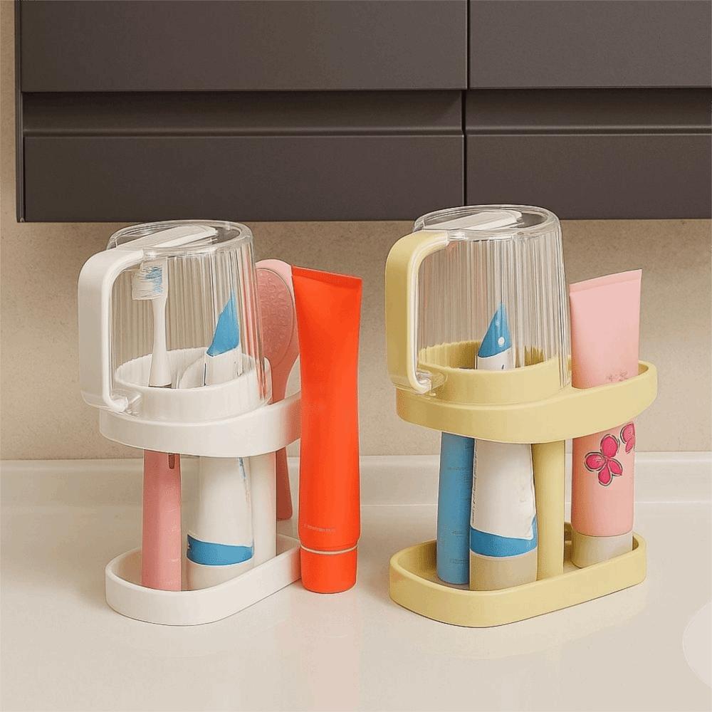 Adjustable Toothpaste Storage Rack Dustproof Cup Storage Rack Toothbrush Holder  Hotel
