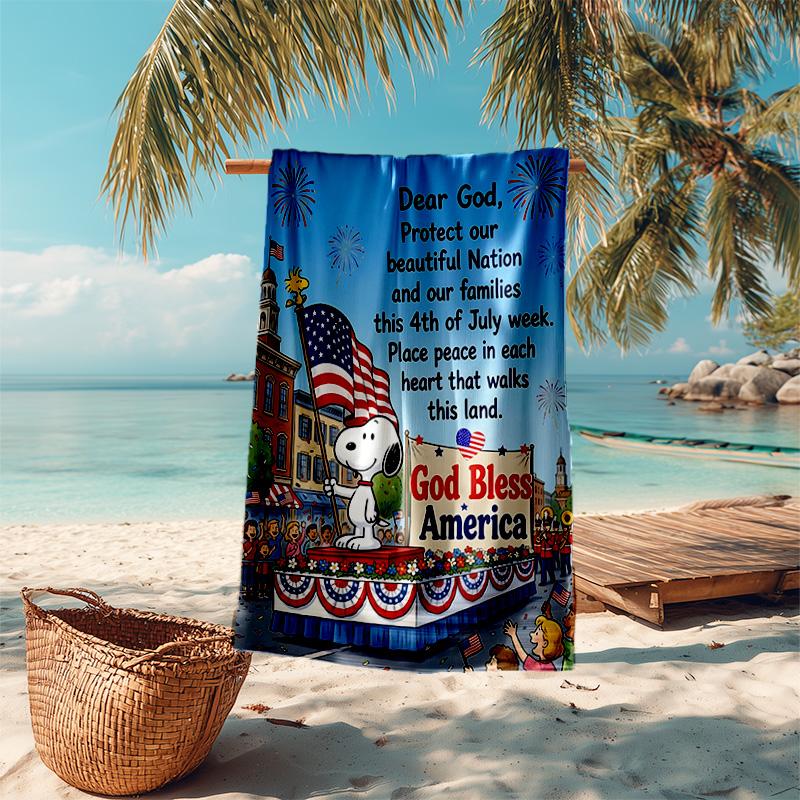 1pc Snoopy Float July Th Parade Microfiber Beach Towels Quick Dry Towel Sand Beach Towels Pool for Travel Swim Pool. S072101173