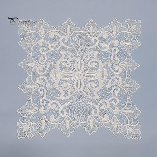 Washable Fabric Doilies for Vases White Lace Doily, Elegant Retro Placemat, Embroidered Table Small Round Placemats Jewelry Trays Mat, Rectangular