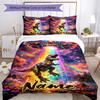 3pcs Custom Name Dinosaur Bedding Set Duvet Cover Closure Includes 1 Duvet Cover & 2 Pillowcases, Soft and Comfortable for All Seasons.