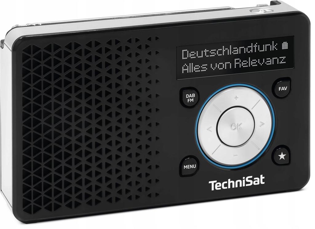 TechniSat DIGITRADIO 1 DAB+ FM Portable Radio Rechargeable Black and Silver