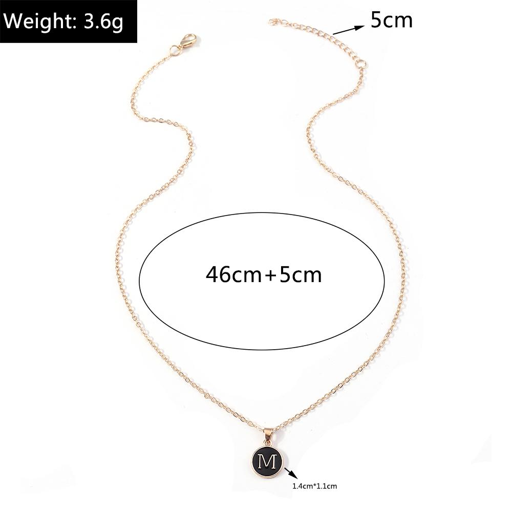 Fashion Enamel Initials Letter Pendant Necklace for Women Girls A-Z Alphabet Name Necklace Birthday Jewelry Gift