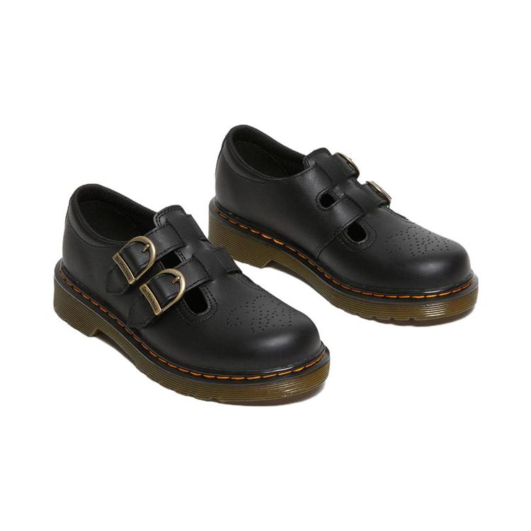 Dr. Martens 8065 Round Toe Buckle Low Top Kids Leather Shoes Kids Shoes Black 30737001