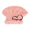 Shower Hat Bow Decoration Bathroom Hats Quick Drying Women Girls Lady Bathing Hair HatFlesh Pink
