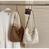 IELGY Hollow Woven Large-Capacity Commuter Tote Bag Seaside Vacation One-Shoulder Messenger Beach Bag
