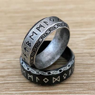 Módní Vintage Viking Prsten s Runami pro Muže Ženy Punk Jednoduchý Amulet Prsteny z Nerezové Oceli 316L Biker Šperky Dárek Dropshipping