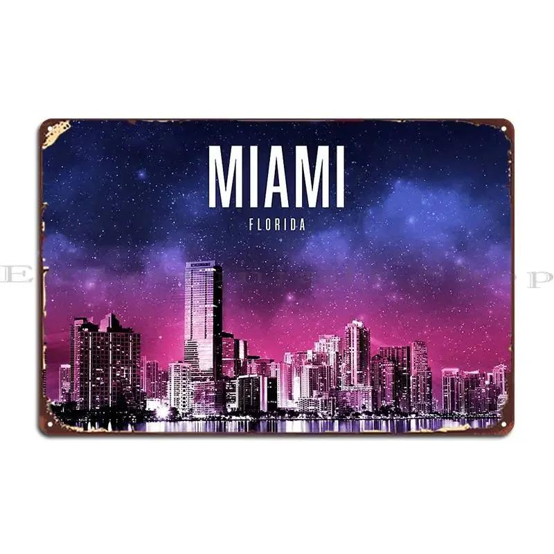 Miami Florida Metal Sign Club Designer Funny Club Bar Cave Tin Sign Poster