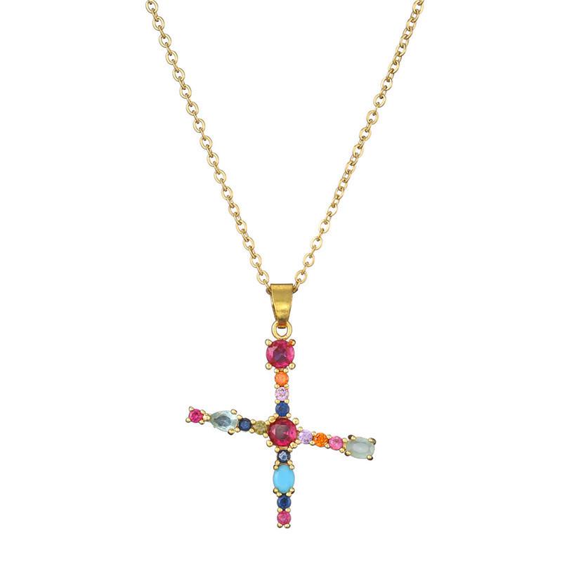 Catena Personalizzata per Clavicola Hip-hop: Collana con Ciondolo Alfabeto in Rame e Zircone