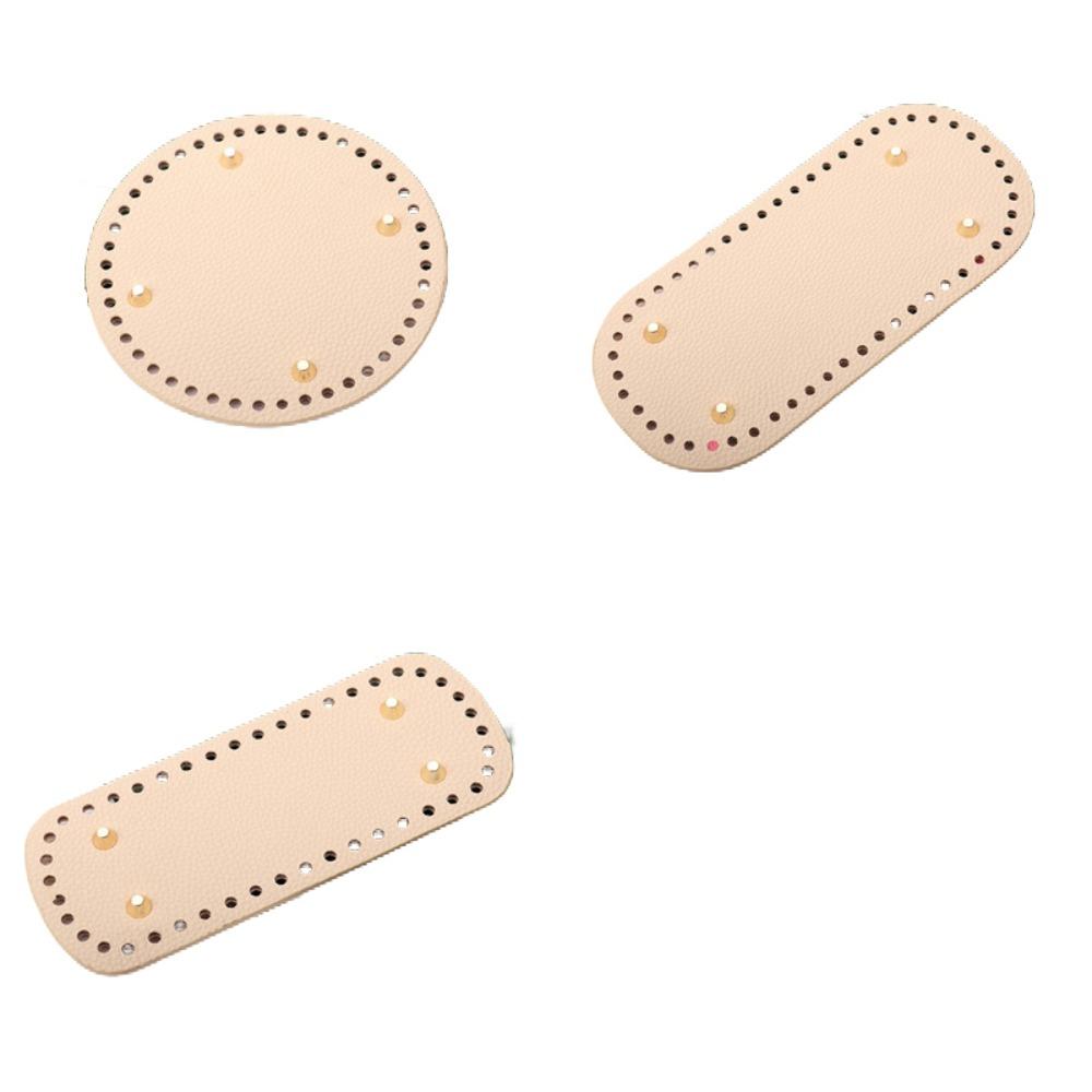 

3 шт./набор Овальное круглое дно Вязаная основа для сумки Ручная работа Плетеное кожаное дно для сумки Дом абрикосовый