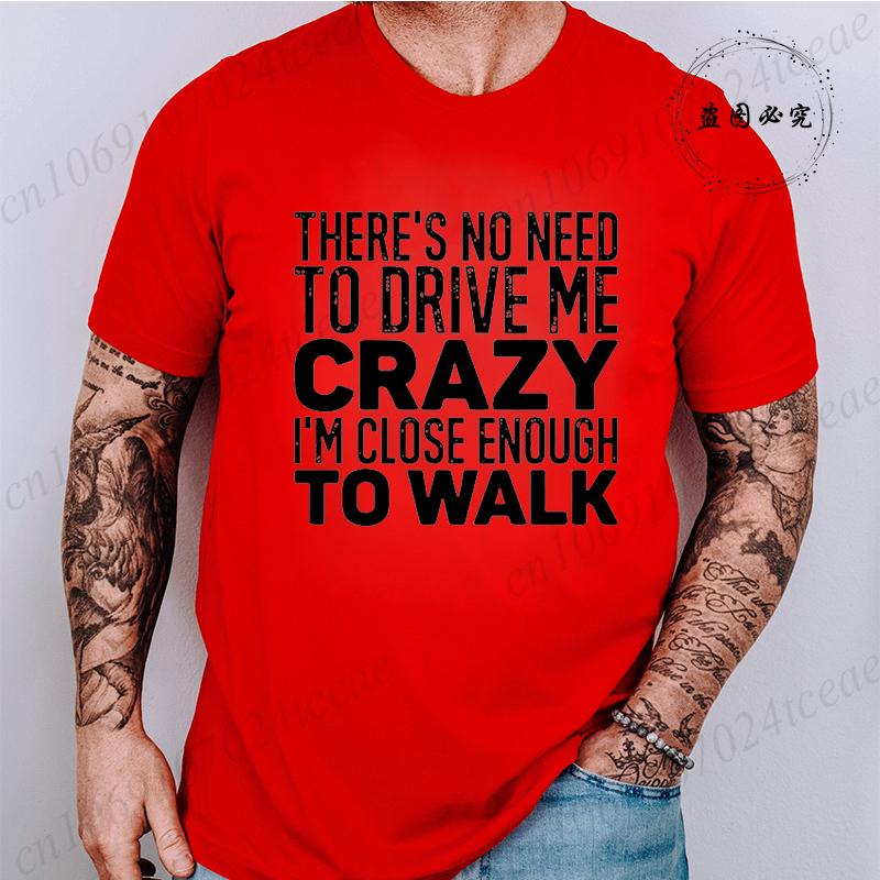 Letní pánské tričko Ležérní Vtipné Není třeba mě přivádět k šílenství Potisk Pánské tričko Kulatý výstřih Pánské topy Krátký rukáv Pánská trička