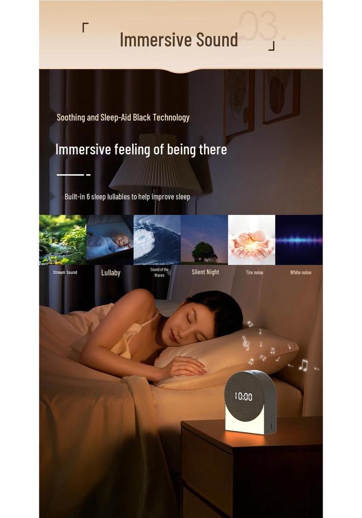 Cross-Border Bluetooth Sleep Device: Multi-Functional White Noise Machine & Night Light with Timer and Alarm Clock.