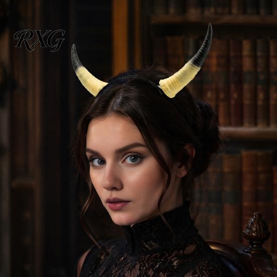 Retro Simulation Horn Headband Halloween Ram Headband, Detachable Devil Headpiece for Hair Accessory Carnival Party, Festival Cosplay Accessory, Stage