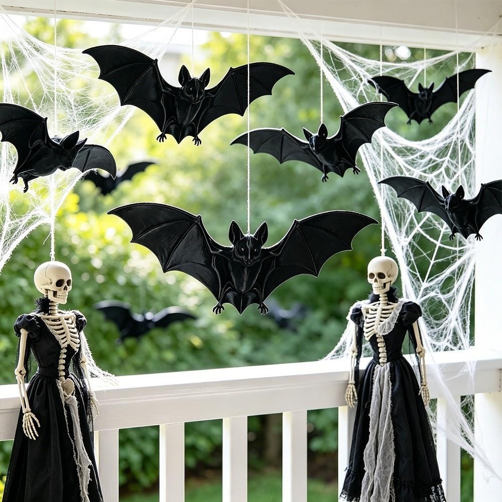 PVC Halloween Fledermaus Hängendes Ornament 3D Schwarze Fledermaus Fliegende Fledermaus Windspiel Party Feier Geschenk