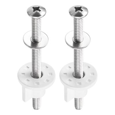 Uxcell Toilettensitz-Scharnierbolzen, Schraube, Toilettensitz-Scharniervorrichtung für oben montiertes Toilettensitz-Scharnier, Toilettensitz-Ersatzteil-Kit, M6 x 83 mm, 2 Sets