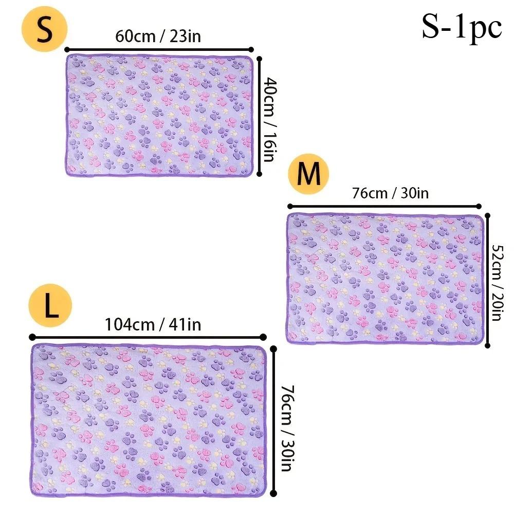 

Soft Pet Dog Fleece Blanket Paw Print Dog Cat Mat Towel Puppy Sleeping Blankets Bath Towel for Small Medium Large Dogs