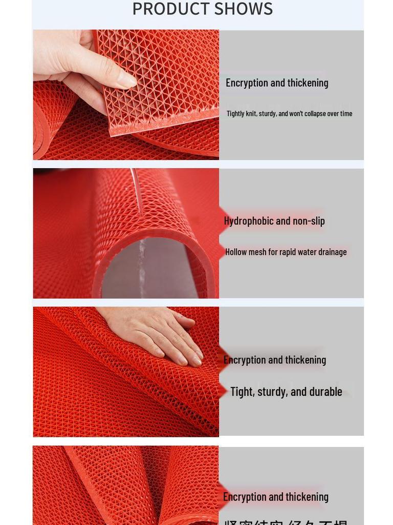 Protiskluzová voděodolná koupelnová vstupní rohožka - Zesílené PVC, Dutý design