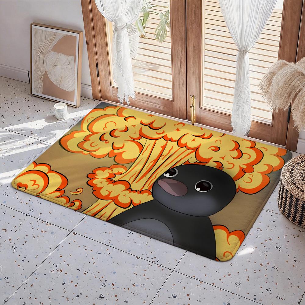 Animal P Penguin Floor Mat Eco Flannel Doormat Non Slip Odorless Indoor Floor Rug Soft Short Plush Home Mat