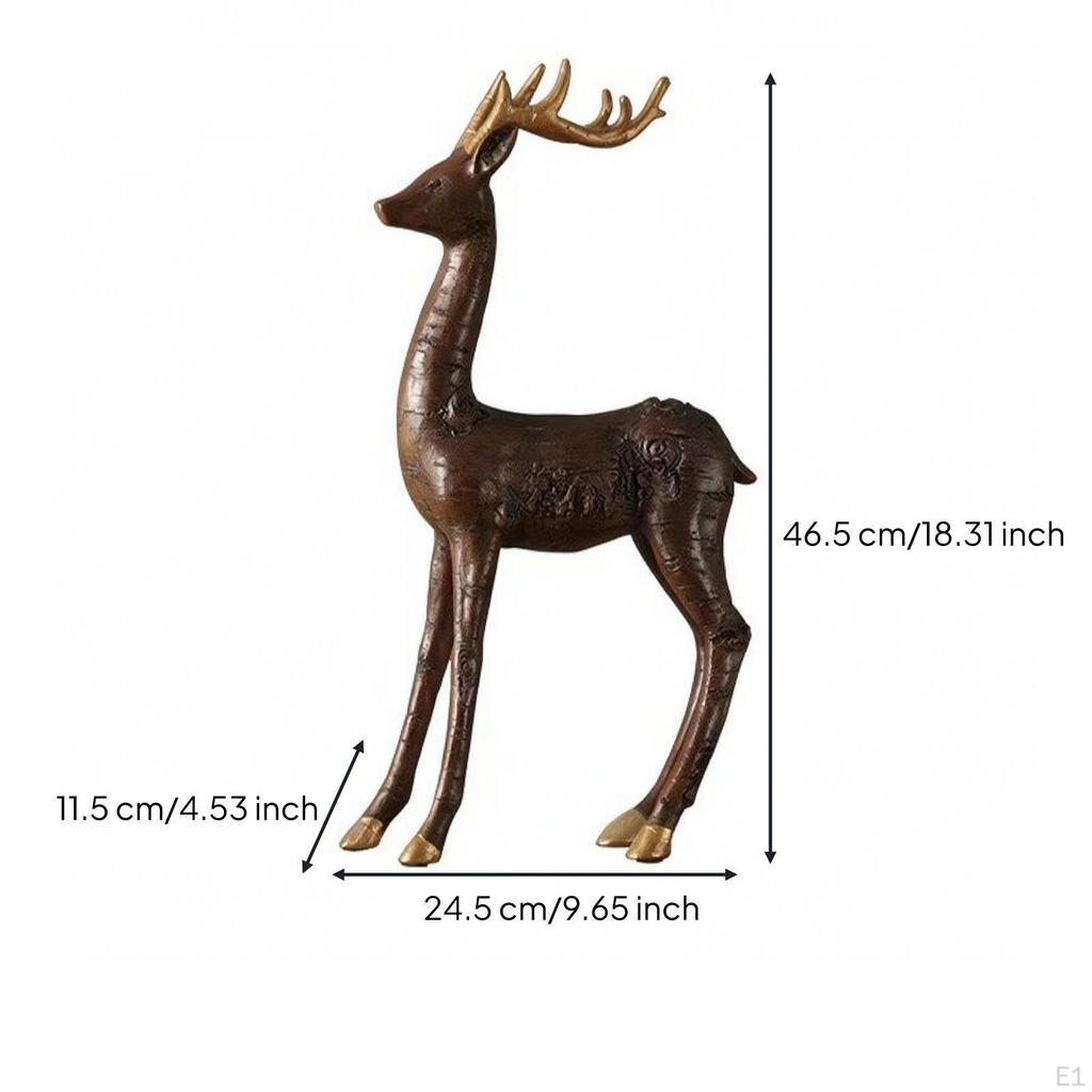 Resin Deer Figurine | Realistic EuropeanEuropean aesthetic, with gilded antlers, for