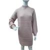 Autumn/Winter Solid Color Long-Sleeve Turtleneck Sweater Dress for Women