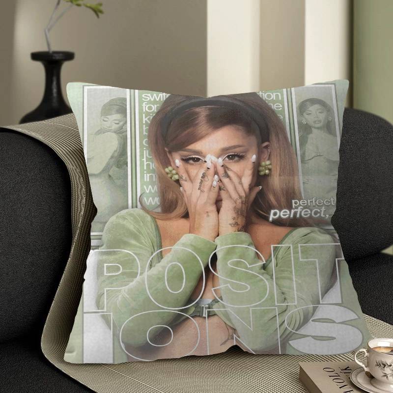 Подушка Певица Ариана-Гранде Подарок Украшение для дома Офиса Спальни Дивана Автомобиля Наволочка 45x45 12x12Inch