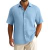 Men's Summer Solid Color Lapel Short-Sleeved Shirt Men's Casual Fashion Short-Sleeved Shirt