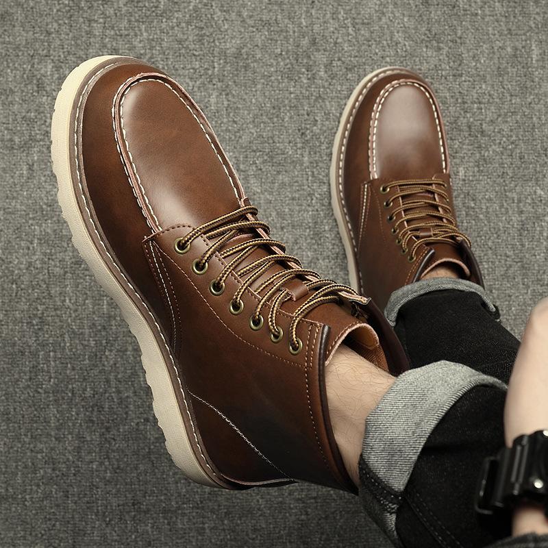 Pánské boty Madden americké retro 875 pracovní boty vysoké kožené trendy krátké boty středně vysoké britské martensky