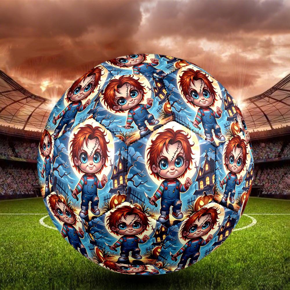 Bride of Chucky Print Size 5 Soccer Ball, Standard Match Football for Sports Game and Team Practice, Ideal Gift for Soccer Fans