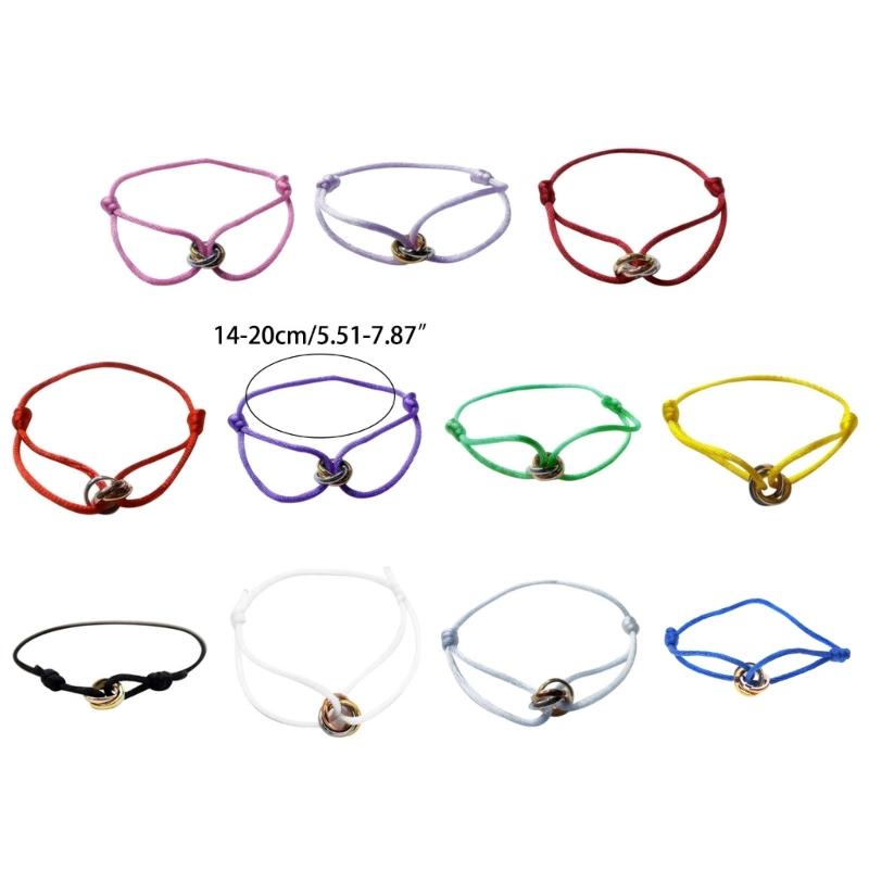 Metall-Schnallenringe Geflochtenes Seilarmband Handgemachtes Schnurarmband Schmuck Geschenk Verstellbare Freundschaft Partnerarmbänder