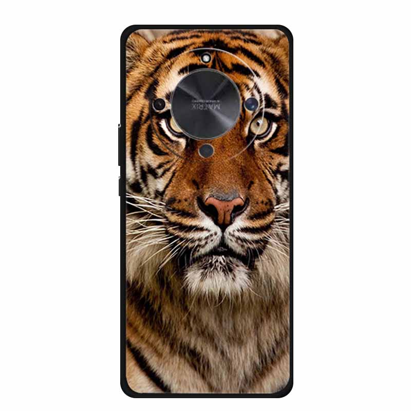 Phone Case For Honor X70 5G 2025 Case X 70 Coque Flowers Black Silicone Soft Back Cover For Honor X70 Cases HonorX70 Funda 6.79"
