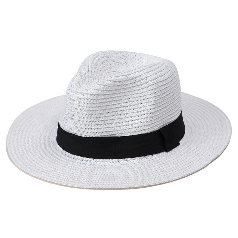 Hat Men'S Summer Tide Travel Vacation Beach Wide Edge Sun Protection Sun Men'S Sunshade Top Hat Panama Straw Hat Women