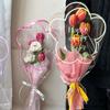 50pcs Transparent Flowers Packaging Plastic Bags Portable Bouquet Wrapping Paper  Florist