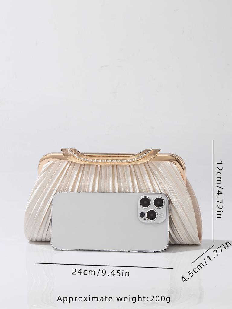 New Satin Pleated Evening Bag Handbag Matching Dress Evening Party Bag Cheongsam Handbag Party Prom Bag 2025 New Gift
